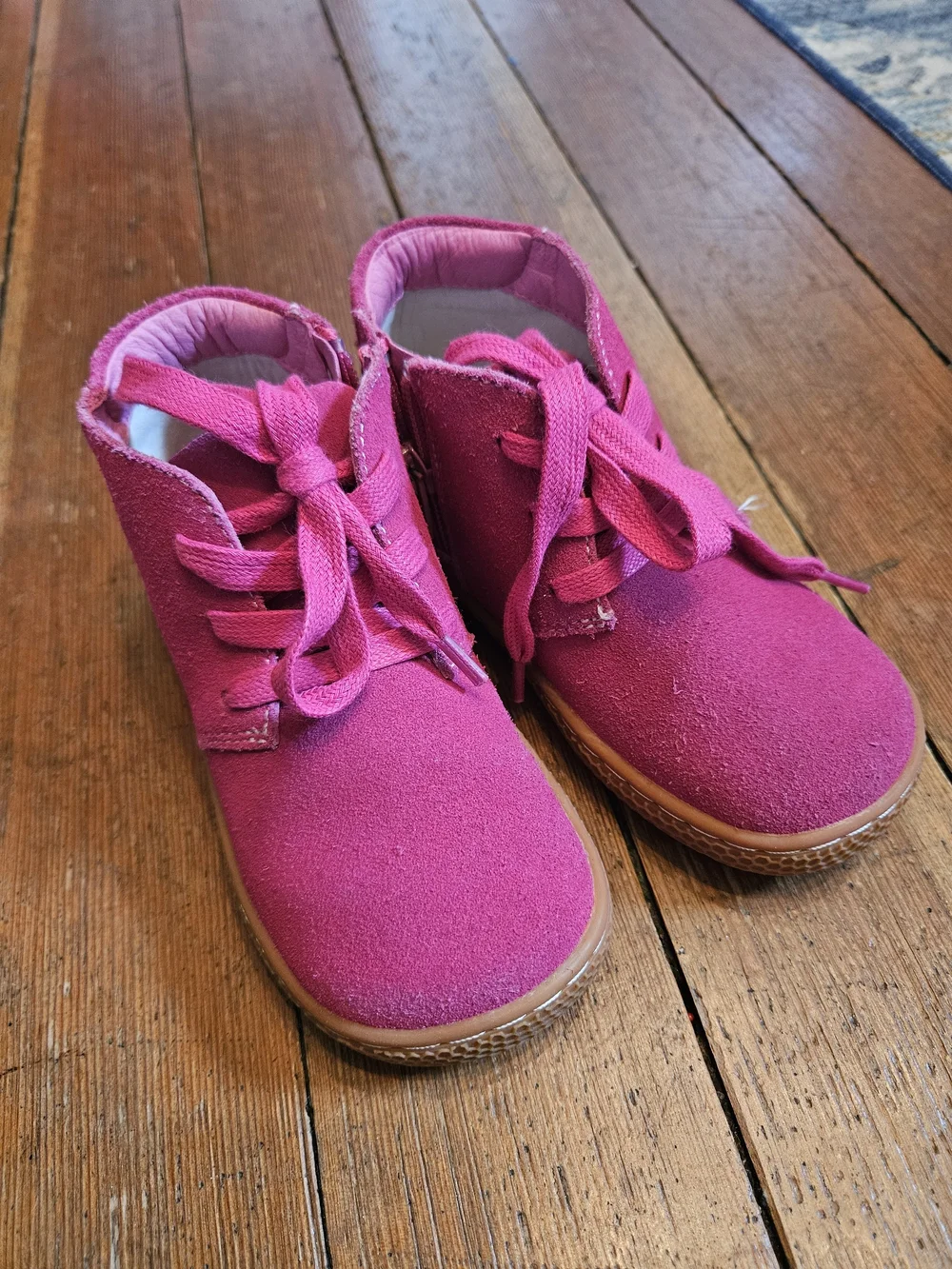 Livie & Luca Magenta Suede Lace-Up Kids Boots